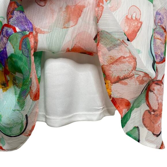 DKNY Chiffon Floral Printed A-line Dress size 12 - Picture 6 of 9